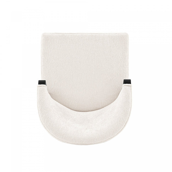 Ola Modern Wood Chenille Dining Chair in Cream - Set of 2 