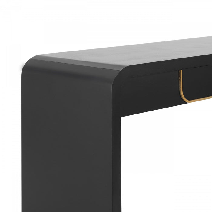 Ethan Wood Sofa Table with Storage for Living Room Entryway Hallway - Black 