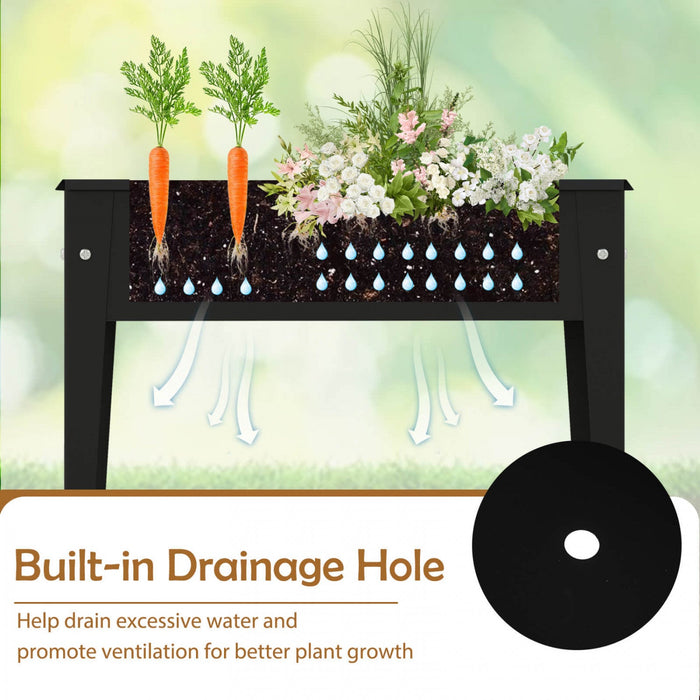 Costway Raised Garden Bed Elevated Metal Planter Box With Legs Drainage Holes Gardening Box