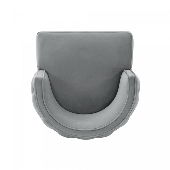 Maya Modern Velvet Dining Chair in Gray - Set of 2 