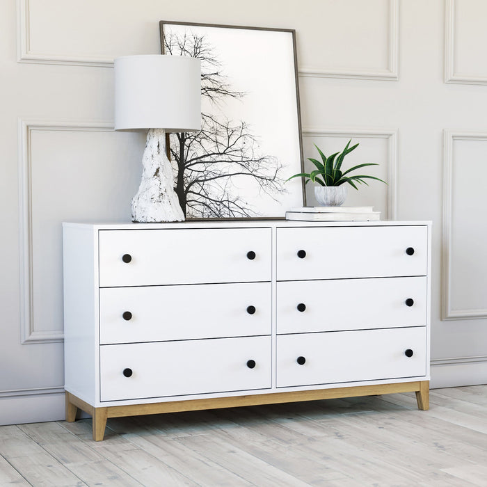 Prepac Nordik 6-Drawer Dresser - White Oak