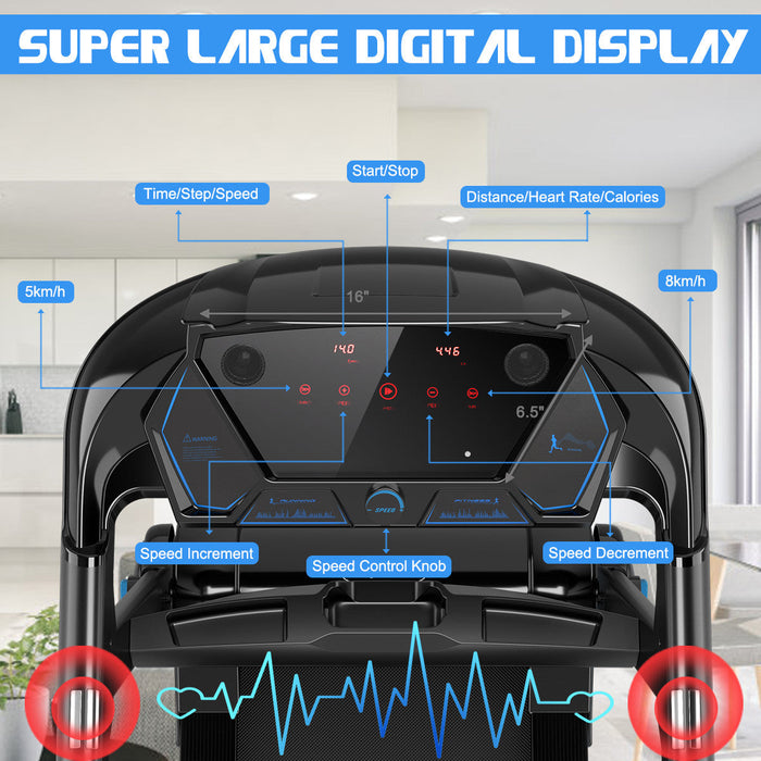 Superfit 2.25hp Folding Treadmill Running Machine W/app Heart Rate