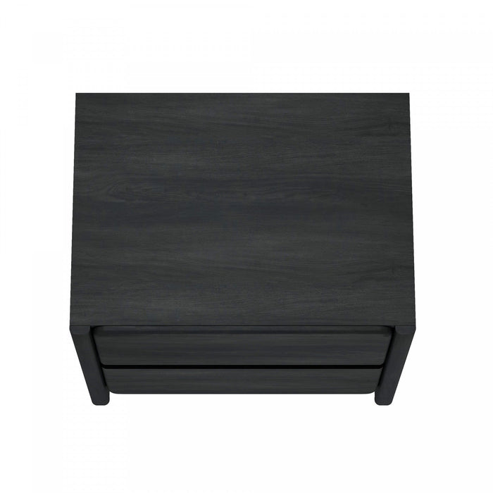 Linda Modern 24\" Nightstand in Charcoal Gray (2-Drawer) 