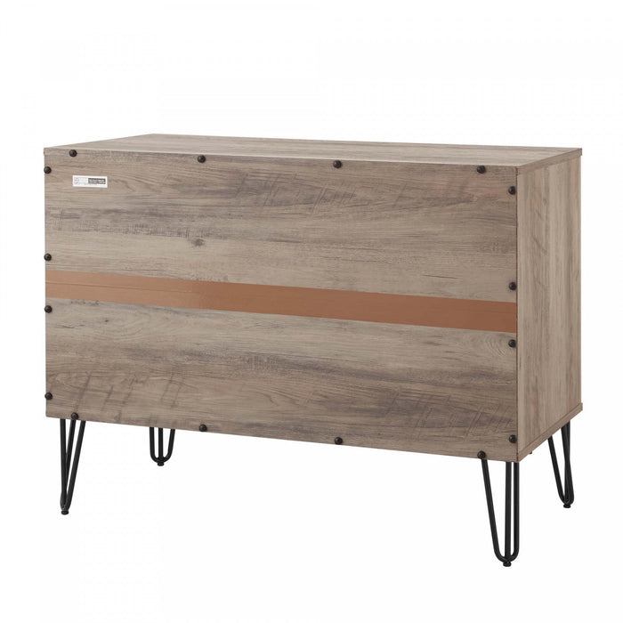 Dumbo Modern 35\" Fluted Dresser in Rustic Gray (3-Drawer) 