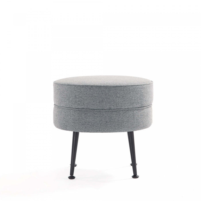Bailey Mid-Century Modern Upholstered Accent Ottoman in Gray - Set of 2 