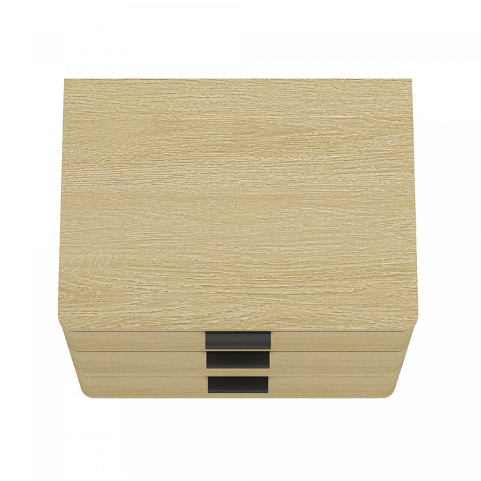 Payton Modern 26\" Nightstand in Natural Oak (3-Drawer) 