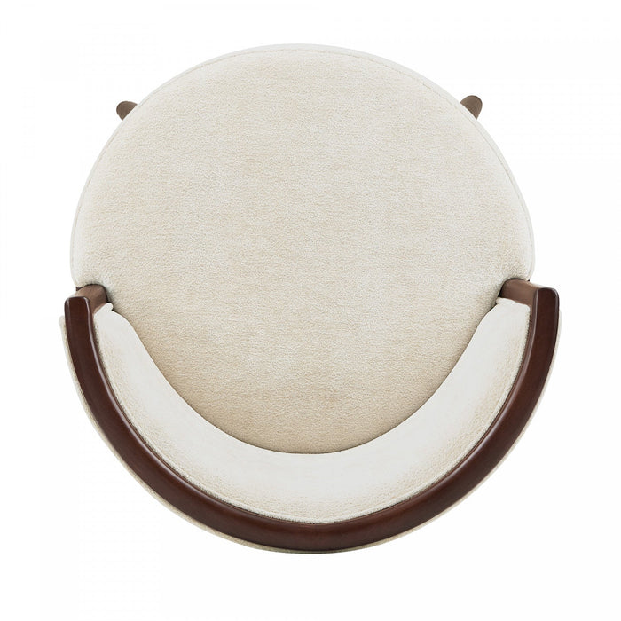 Evalyn Modern Wood Upholstered Counter Stool in Cream 