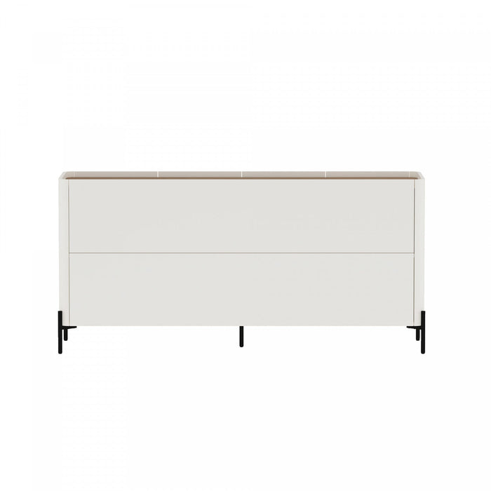 Abbey Modern 67\" Sideboard in Maple and Off White 