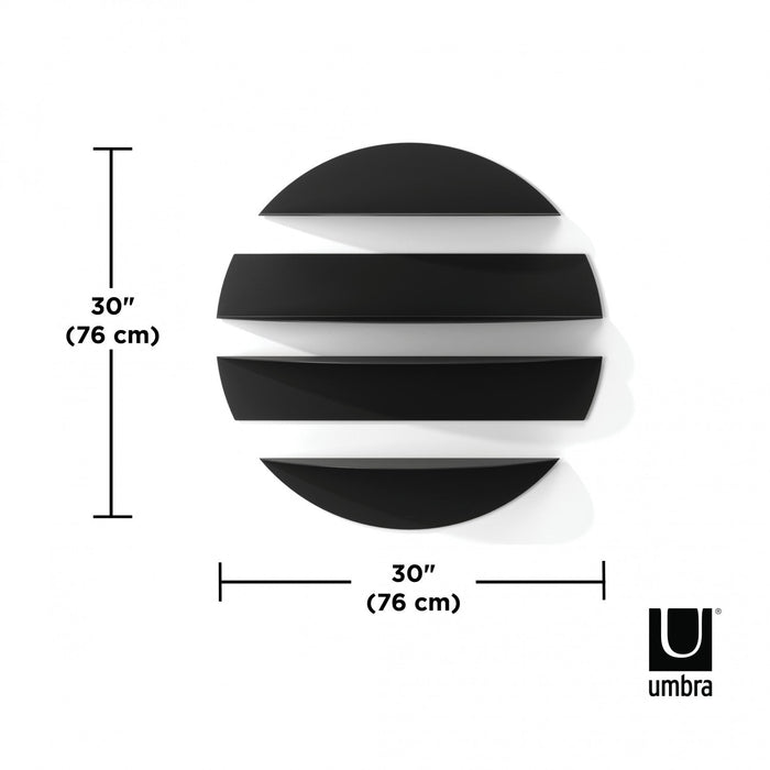 Umbra Modern Steel Solis Decorative Floating Wall Shelves - Black