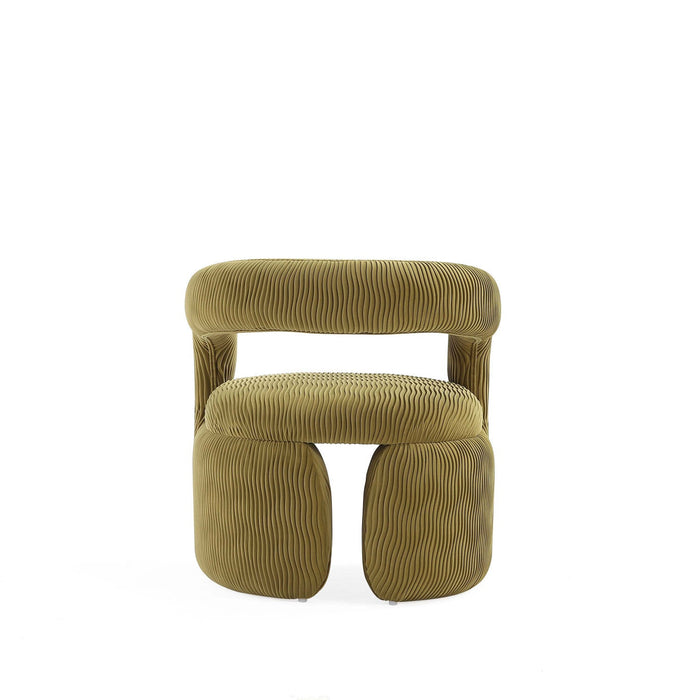 Corvette Mid-Century Modern Velvet Lounge Chair in Olive Green - Set of 2 