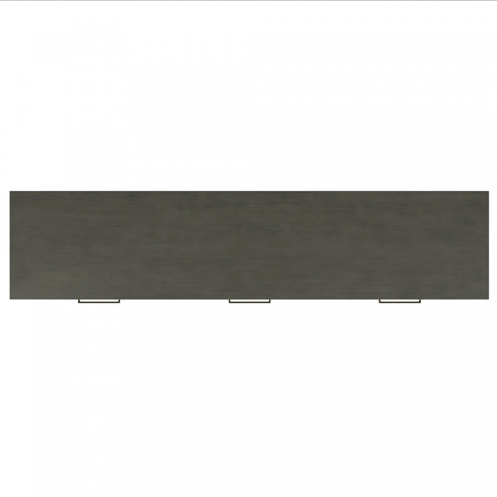 Emma 59.1'' Farmhouse Entryway Table with Drawers and Open Shelf,Grey Sofa Table  