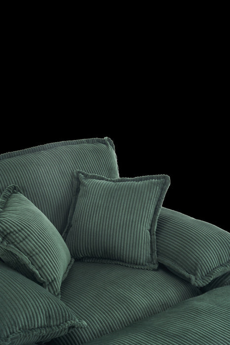 Liam 46.9\" Modern indoor corduroy sofa with 2 soft cushions ,Green Sofa  