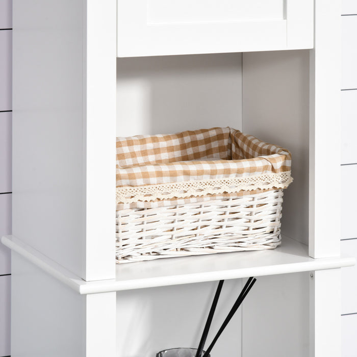 Homcom Tall Bathroom Cabinet With Adjustable Shelf