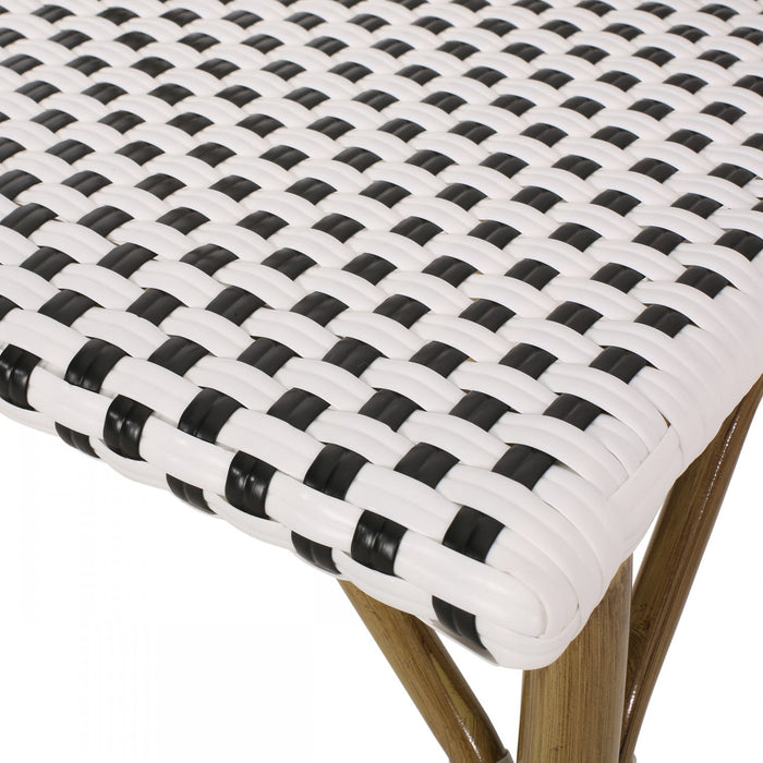 Julien Faux Ratten and Aluminum French Bistro Chairs, Set of 2 - Black and White 