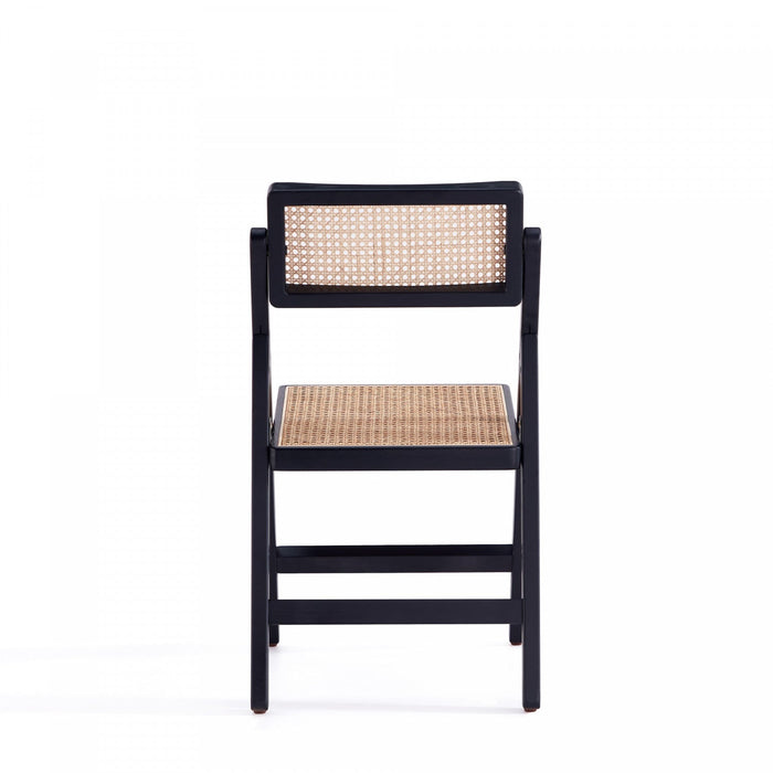 Pullman Industry Chic Wood Folding Chair in Black and Natural - Set of 4 Dining Chair 