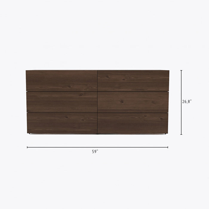 Nordika James 6-Drawer Dresser - Truffle