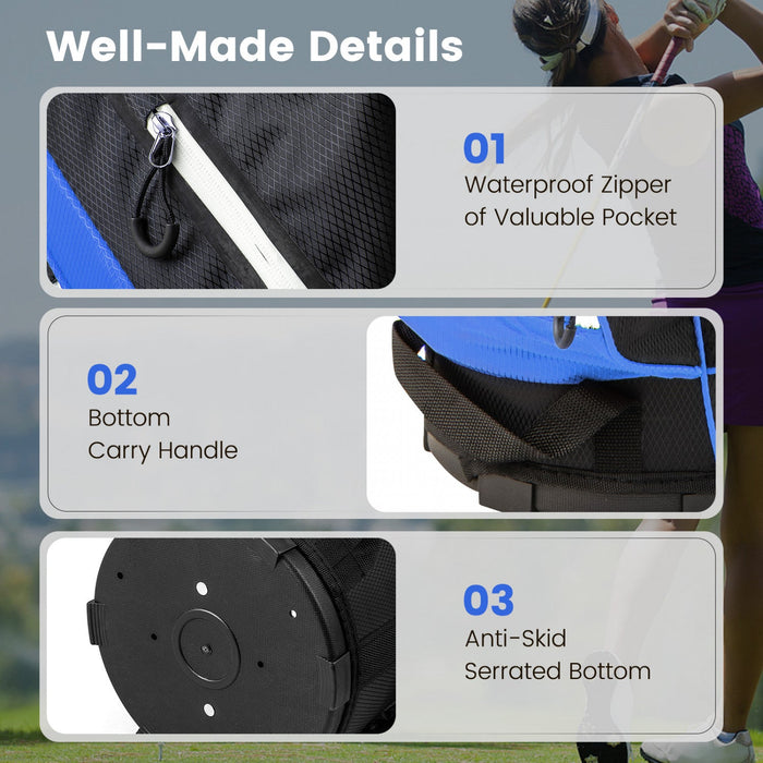 Costway Lightweight Golf Cart Bag With 14 Way Top Dividers 9 Pockets Rain Hood Cooler Bag