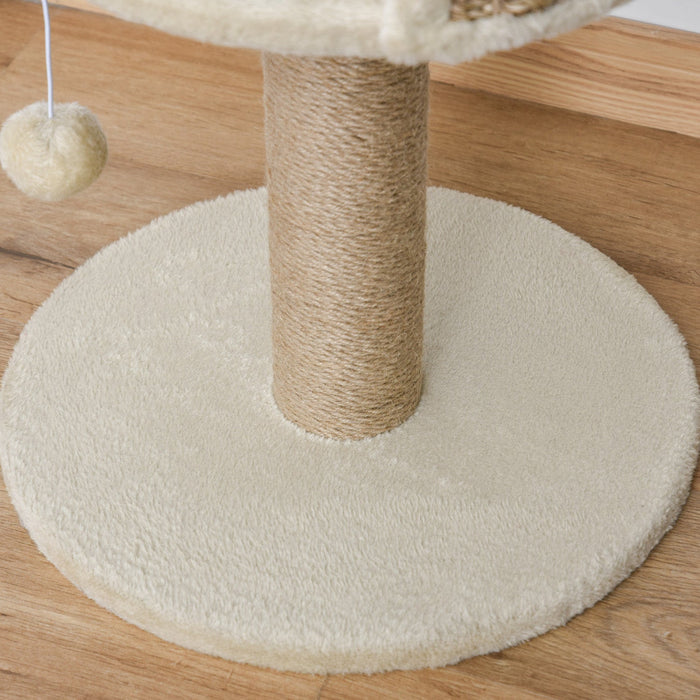 Pawhut Small Cat Tree With Scratching Post, Perch, Toy Ball, Cat Tower For Indoor Cats - 16\" X 16\" X