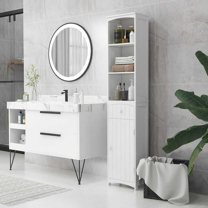 Homcom Bathroom Storage Cabinet With 3-tier Shelves