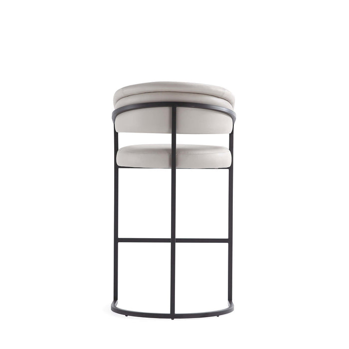 Augusta Modern Metal Upholstered Barstool in Light Gray 