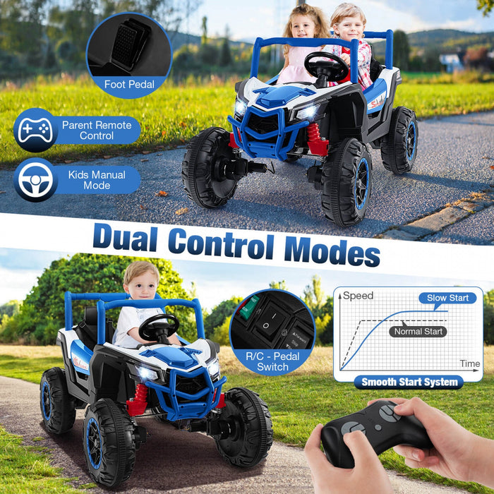 Costway 24v Kids Ride On Utv With 4 X 100w Powerful Engine Remote Control High/low Speed Navy