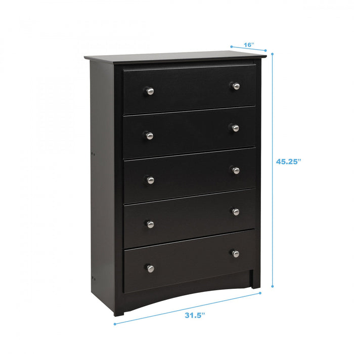 Sonoma 5-Drawer Chest - Black
