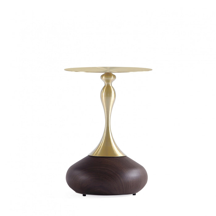 Patchin Modern End Table in Brown and Gold 
