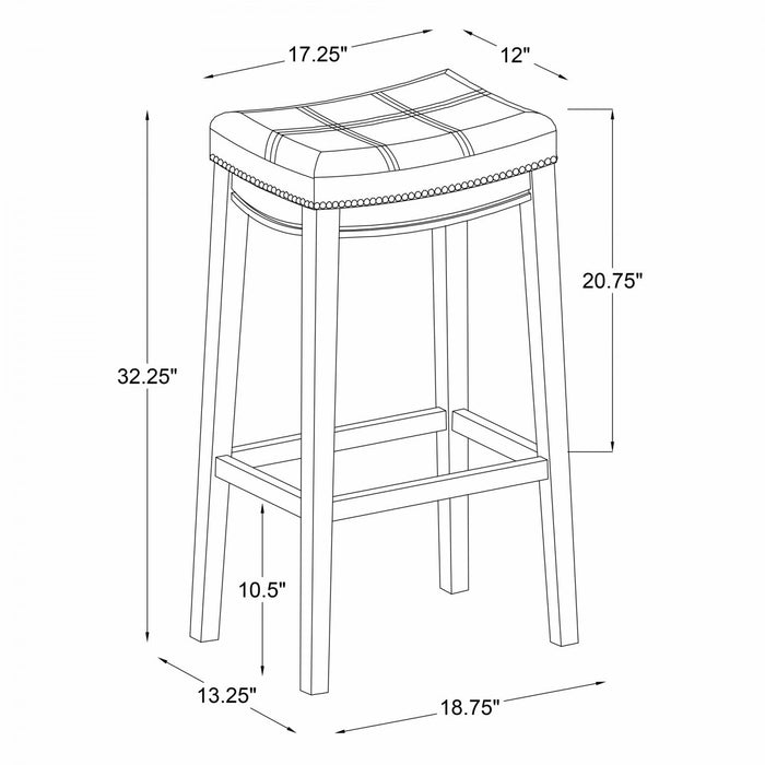 Claridge Fabric Backless Barstool - White