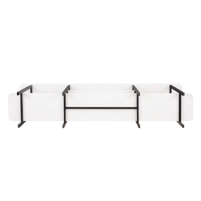 Celine Contemporary Modern 71\" Console Table in White (3-Shelf) 