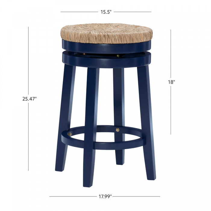 Morgan Counter-Height Stool - Navy Blue