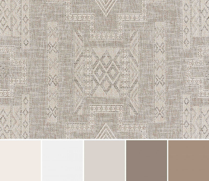 Nyra Transitional 6'6\" x 9'0\" Area Rug in Grey Indoor Area Rug 