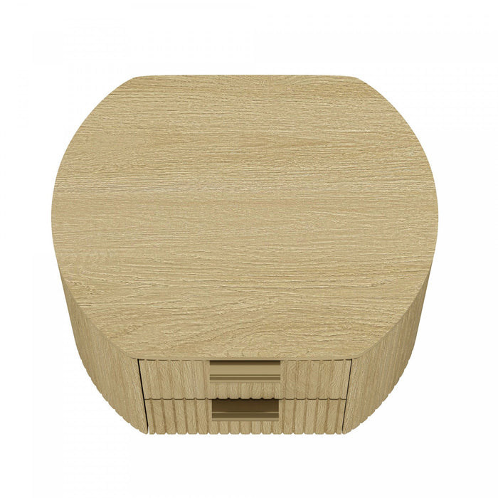 Olivia Modern 27\" Nightstand in Natural Oak (2-Drawer) 