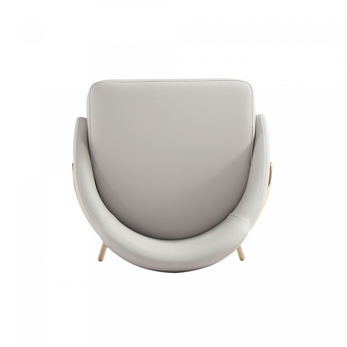 Gracie Modern Metal Upholstered Barstool in Stone Gray and Gold Bar Stool 
