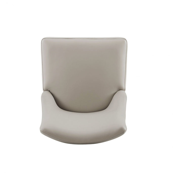 Connie Modern Wood Vegan Leather and Velvet Dining Chair in Light Gray - Set of 2 