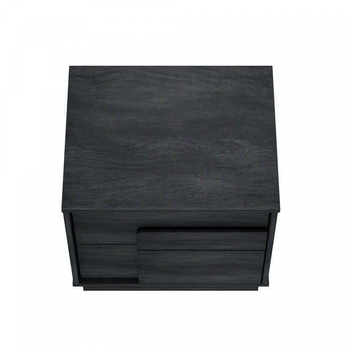 Horizon Modern 22\" Nightstand in Charcoal Gray (2-Drawer) 