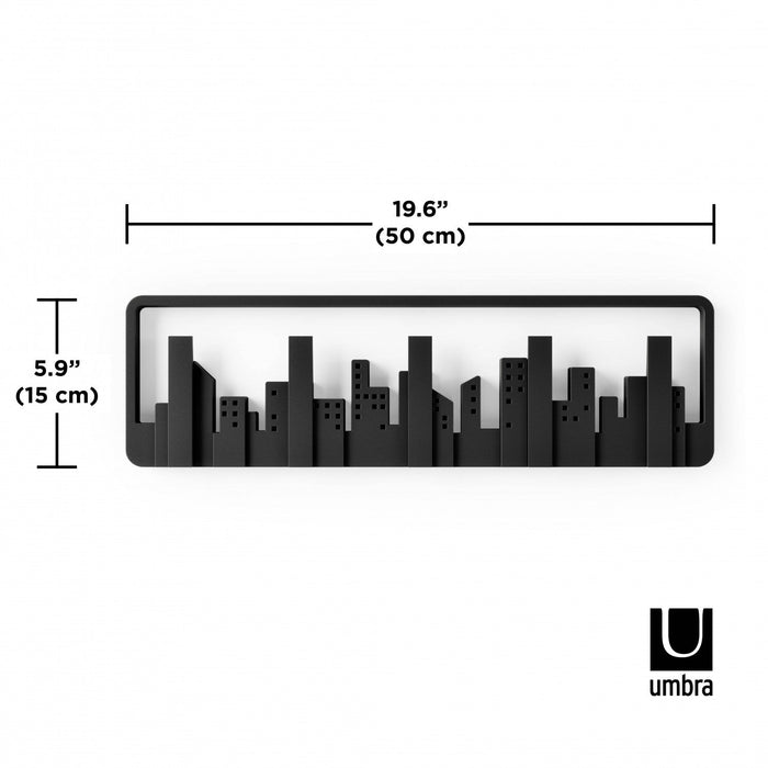 Umbra Modern Skyline Multi-Hook Coat Rack - Black