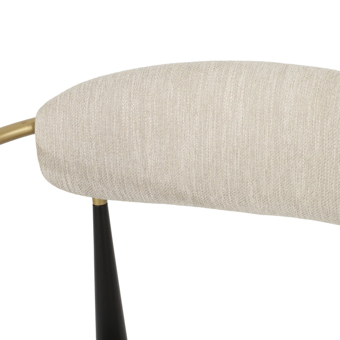 Aubrey Counter Stool Set Of 2 With Open Back,fabric Upholstery, Metal Frame - Beige 