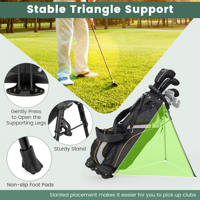 Costway 9" Golf Stand Bag Club 8 Way Divider Carry Organizer Pockets Storage Black New