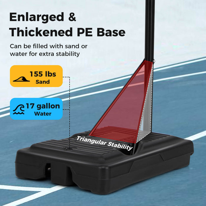 Costway 6.9-8.5 Ft Portable Outdoor Basketball Hoop With Shatterproof Pc Backboard