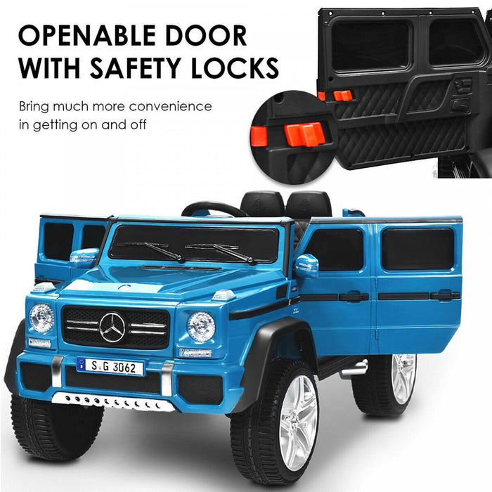 12v Licensed Mercedes-benz Kids Ride On Car Rc Motorized Vehicles W/ Trunk Navy