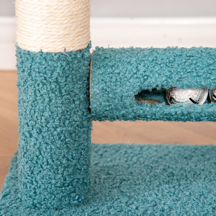 Pawhut Cat Tree With Removable Bed Scratching Post Interactive Kitten Toy Dangling Ball Spring Rolle