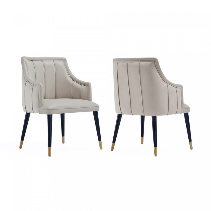 Eda Modern Wood Armchair in Light Gray Dining Chair 