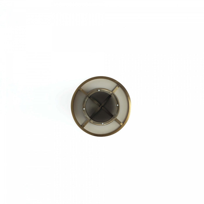 Glenn Modern Glam Sintered Stone Top End Table in Gold 