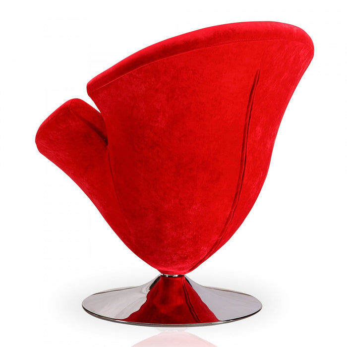Tulip Modern 1-Piece Accent Chair in Green, Orange, Red, White and Yellow 