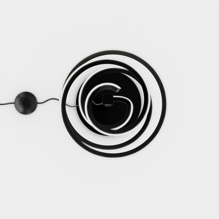 59\" Matte Black Spiral LED Floor Lamp 