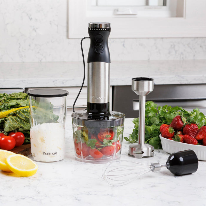 Kenmore Imersion Blender with Chopper, Whisk & Beaker - KKIBC5SS