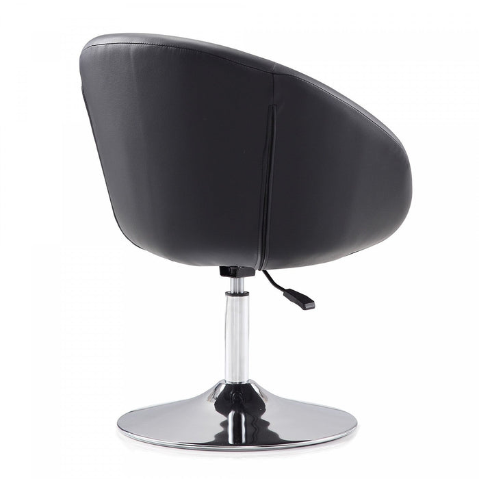 Hopper Modern Upholstered Swivel Lounge Chair in Black - Set of 2 Accent Chair 