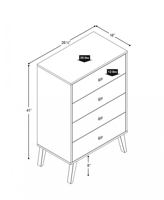 Milo Tall 4-Drawer Chest - Cherry