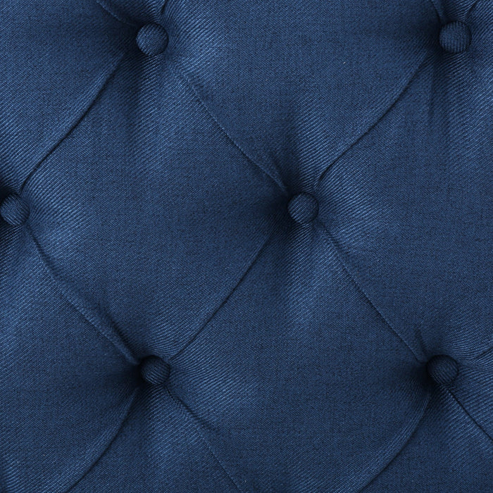 Hansen Upholstered Wingback Headboard With Button Tufting,king Size,dark Navy 