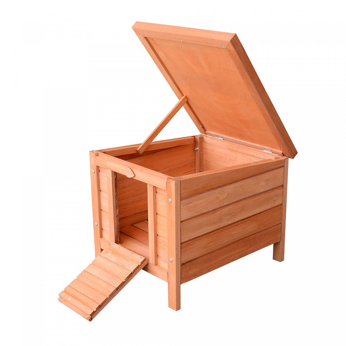 Pawhut 20\"x16.5\"x17\" Wooden Rabbit Hutch Small Animal House Bunny Guinea Pig Pet Cage Coop Cat Shelt